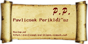 Pavlicsek Periklész névjegykártya